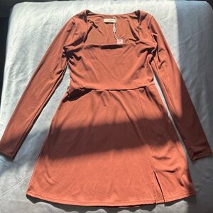 Rust Long Sleeve Dress